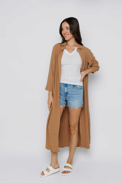 Meg-Midi Length Button Up